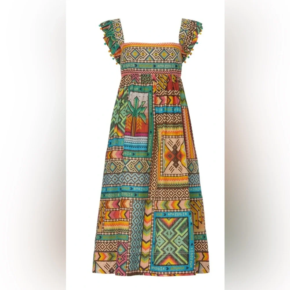 FARM Rio Colorful Geometric Midi Dress - Picture 3 of 11